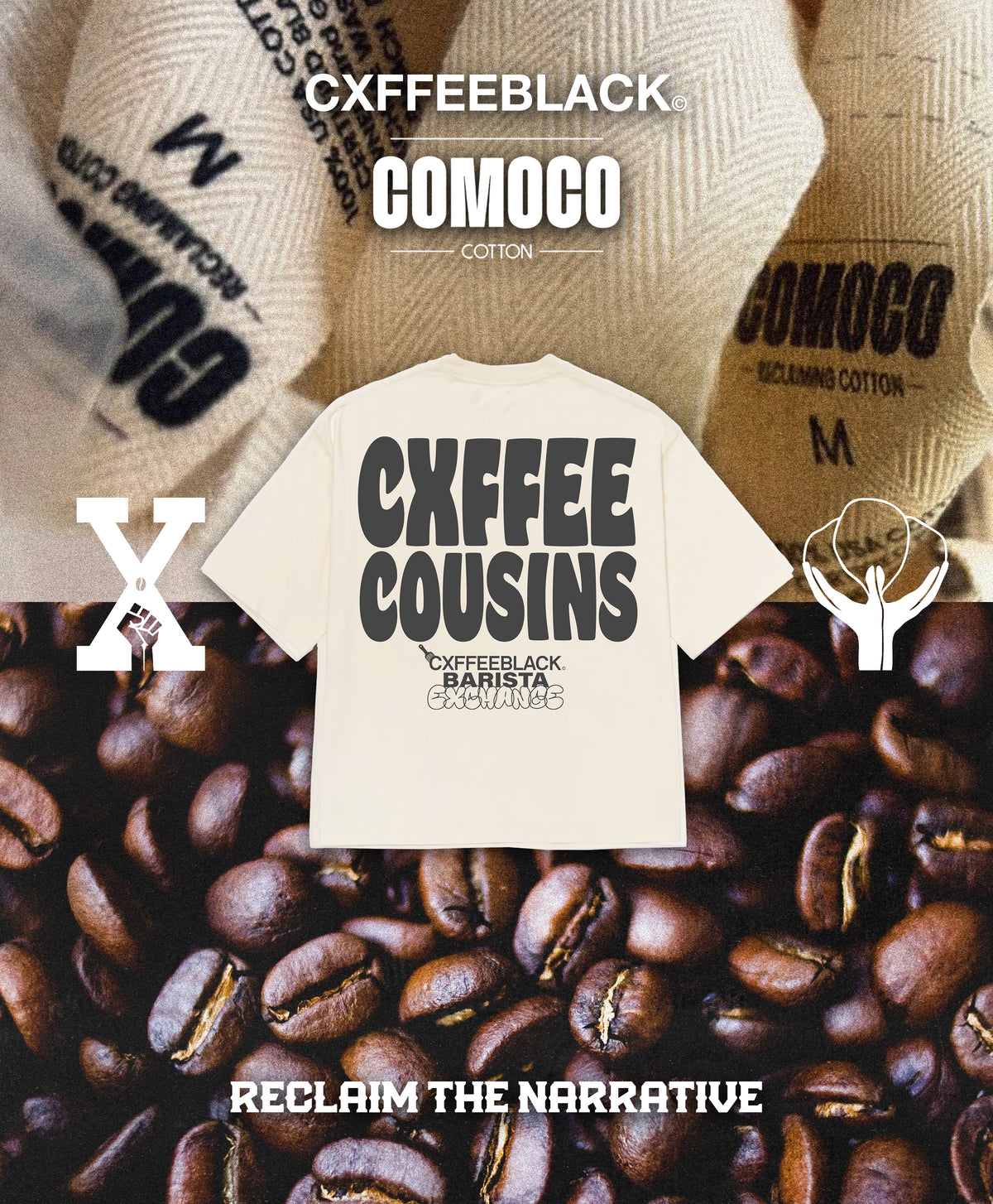 GOD DONT MAKE NO JUNK: made from cotton supply owned by black farmers// Cxffeeblack X Comoco Cotton by Netflix’s Stephen Satterfield